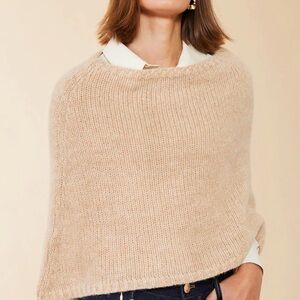 Women's Tan Sweater Poncho